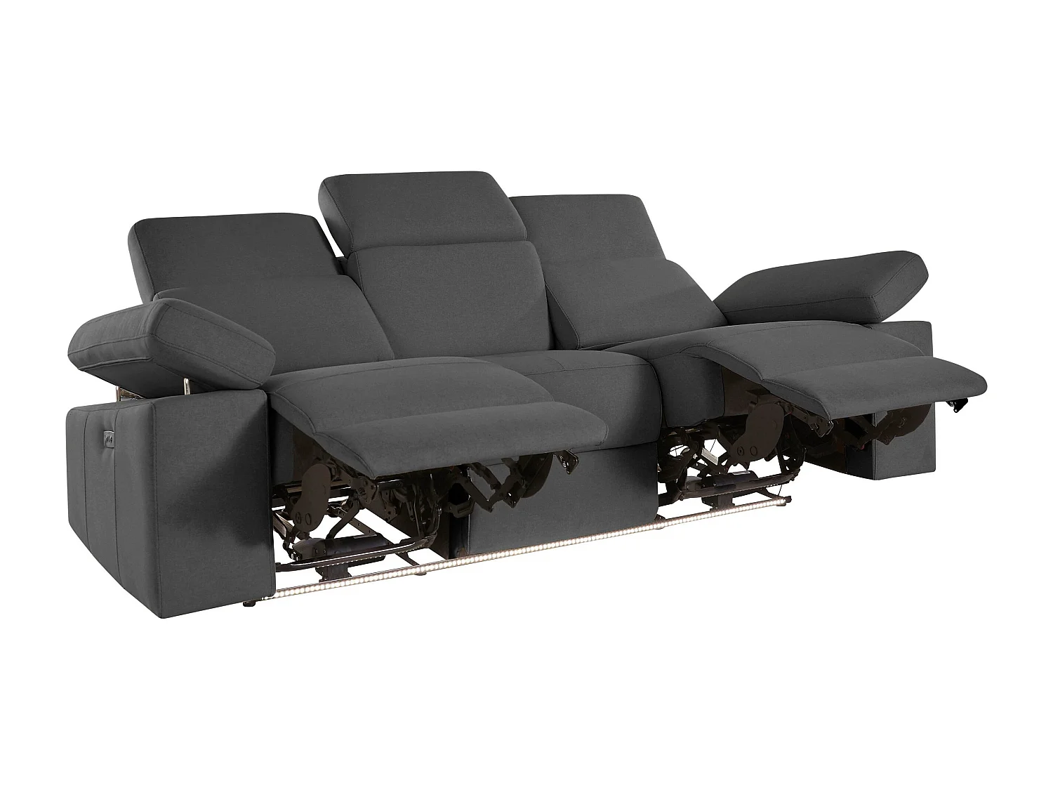 Rayland | Fauteuil relax 3 places électrique en tissu Sunday anthracite