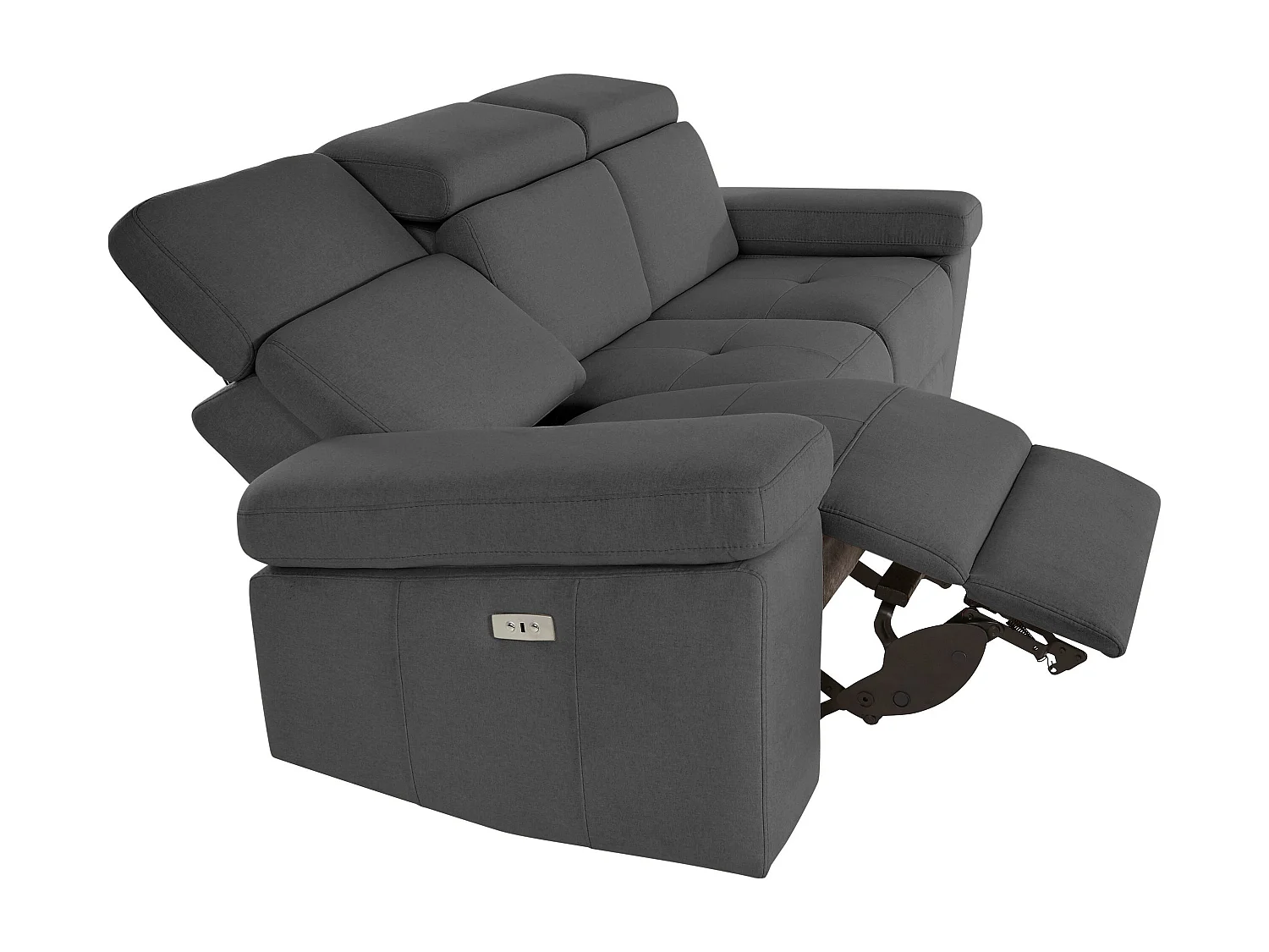 Rayland | Fauteuil relax 3 places électrique en tissu Sunday anthracite