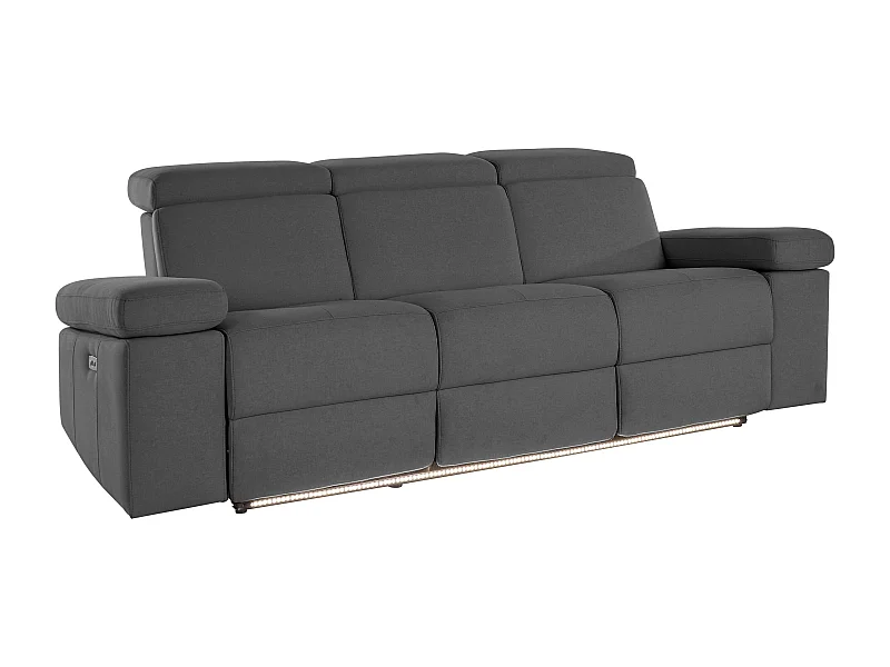 Rayland | Fauteuil relax 3 places électrique en tissu Sunday anthracite