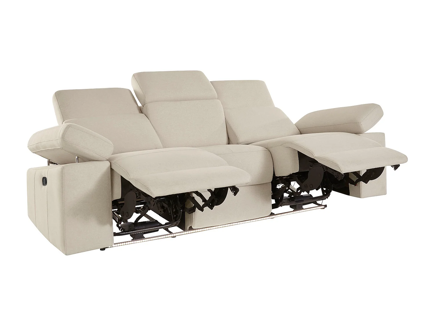 Rayland | Fauteuil relax 3 places électrique en tissu Sunday sable