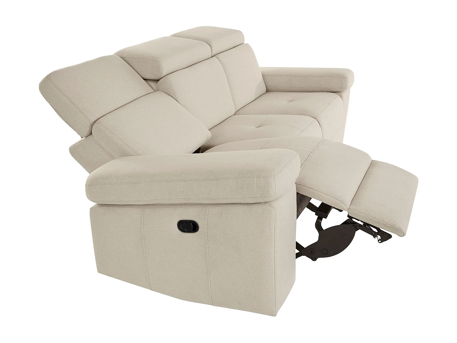 Rayland | Fauteuil relax 3 places électrique en tissu Sunday sable