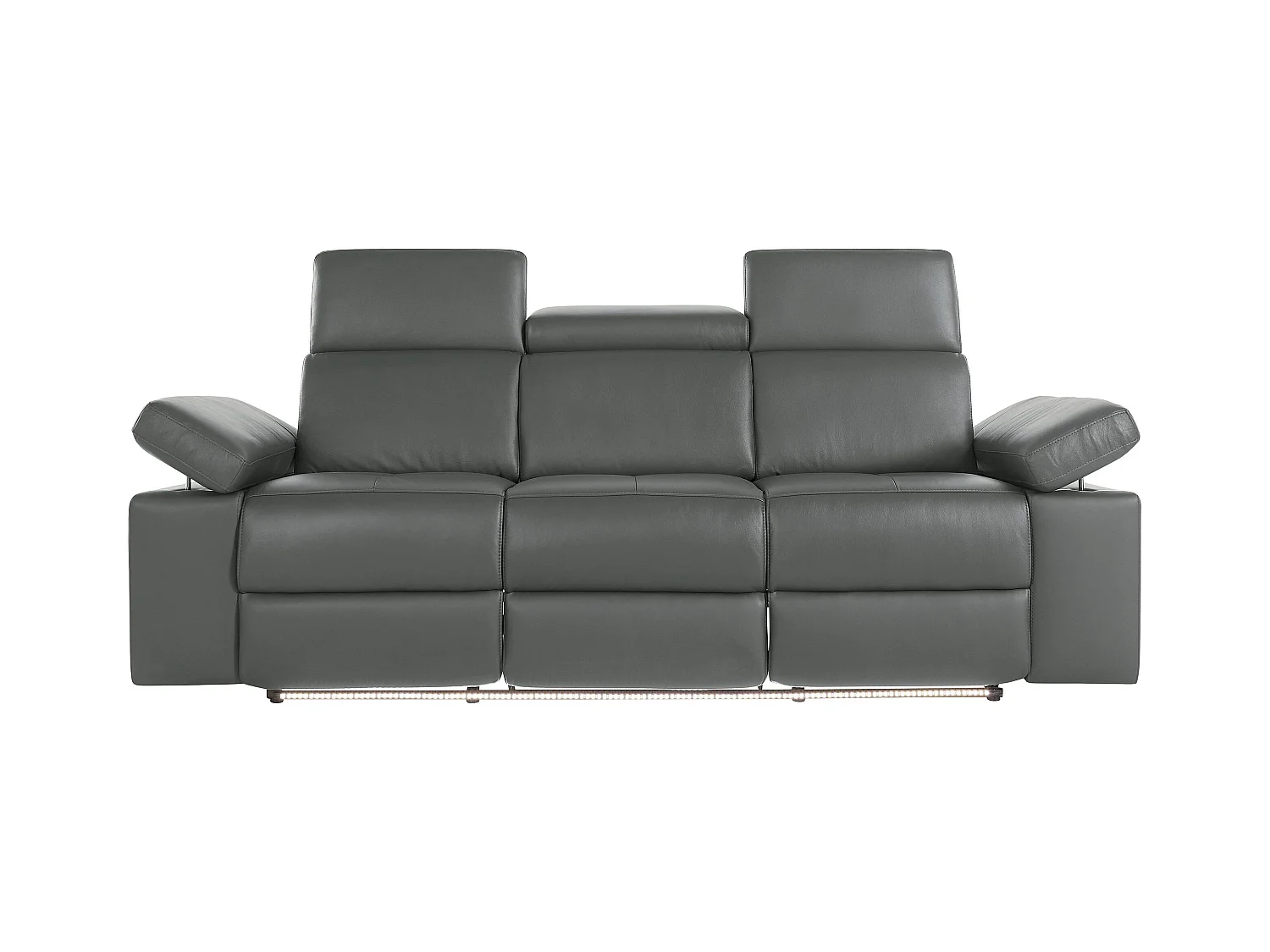 Rayland | Bank 3-zits handmatige functie Grijs leer/PU