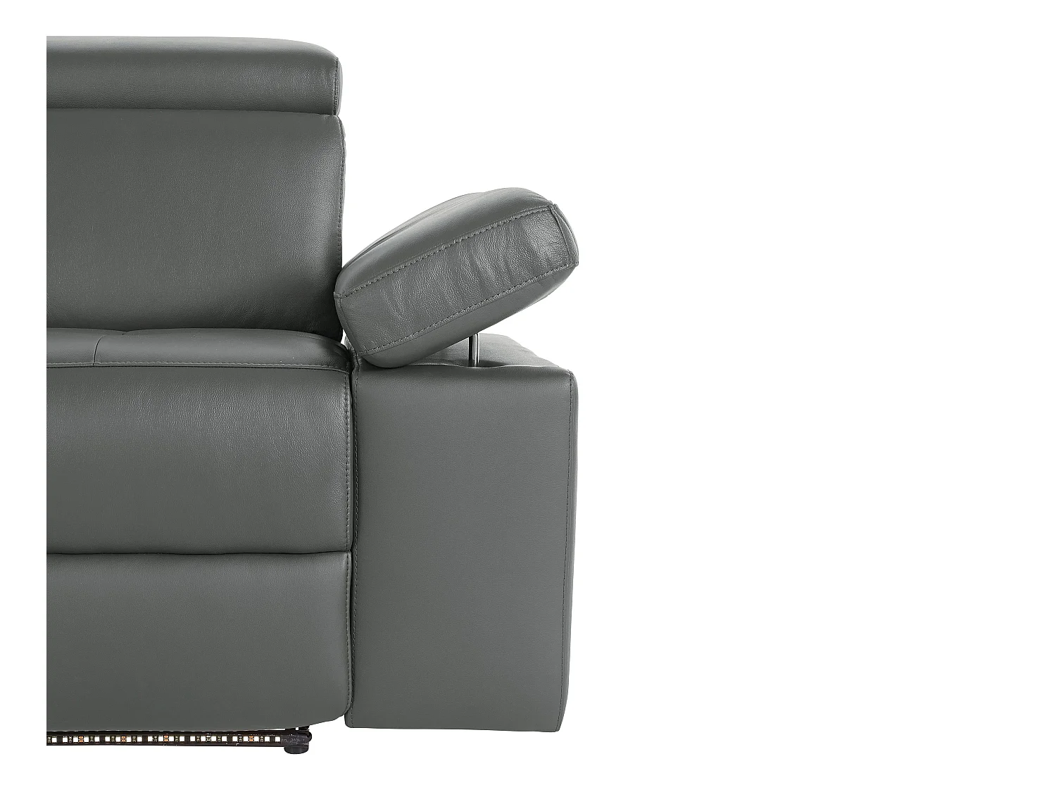 Rayland | Bank 3-zits handmatige functie Grijs leer/PU