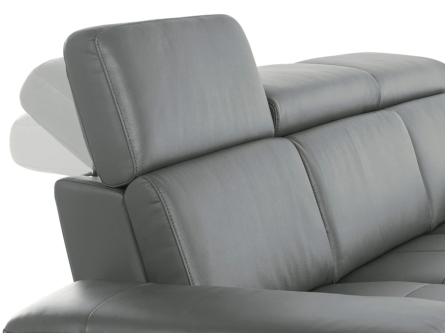 Rayland | Fauteuil relax 3 places manuel en cuir et PU gris