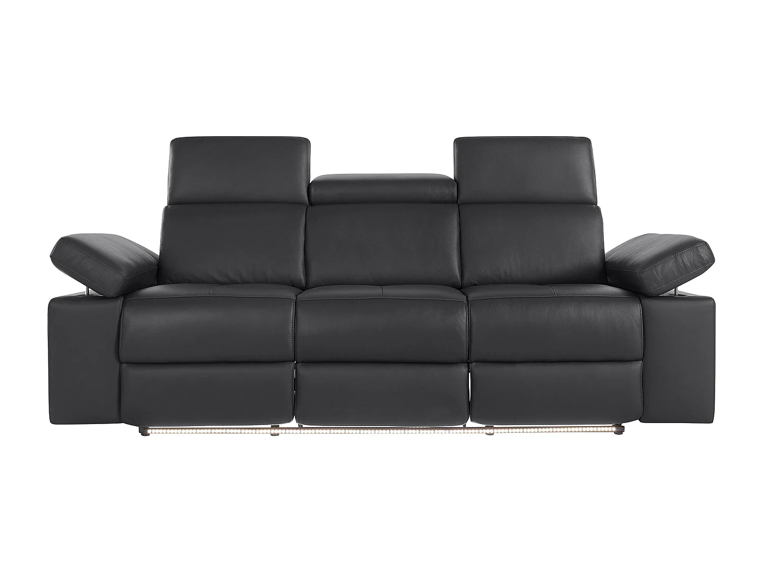 Rayland | Bank 3-zits handmatige functie Zwart PU