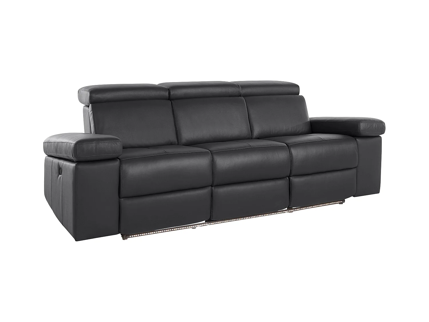 Rayland | Fauteuil inclinable 3 places électrique en PU noir