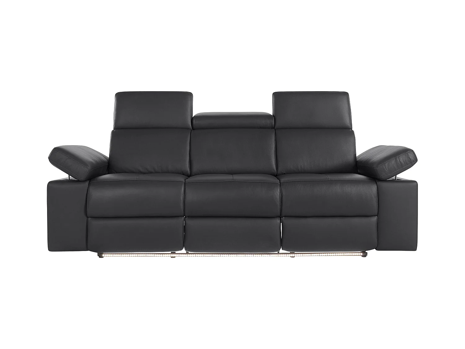Rayland | Fauteuil inclinable 3 places électrique en PU noir
