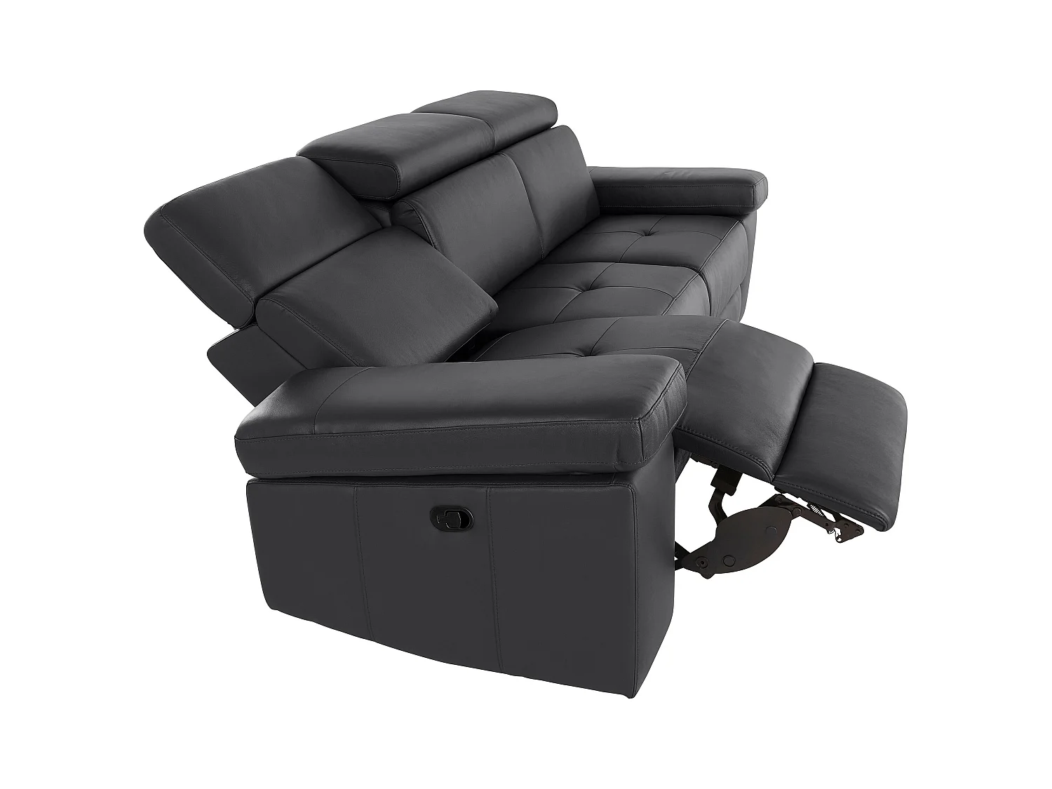 Rayland | Fauteuil inclinable 3 places électrique en PU noir