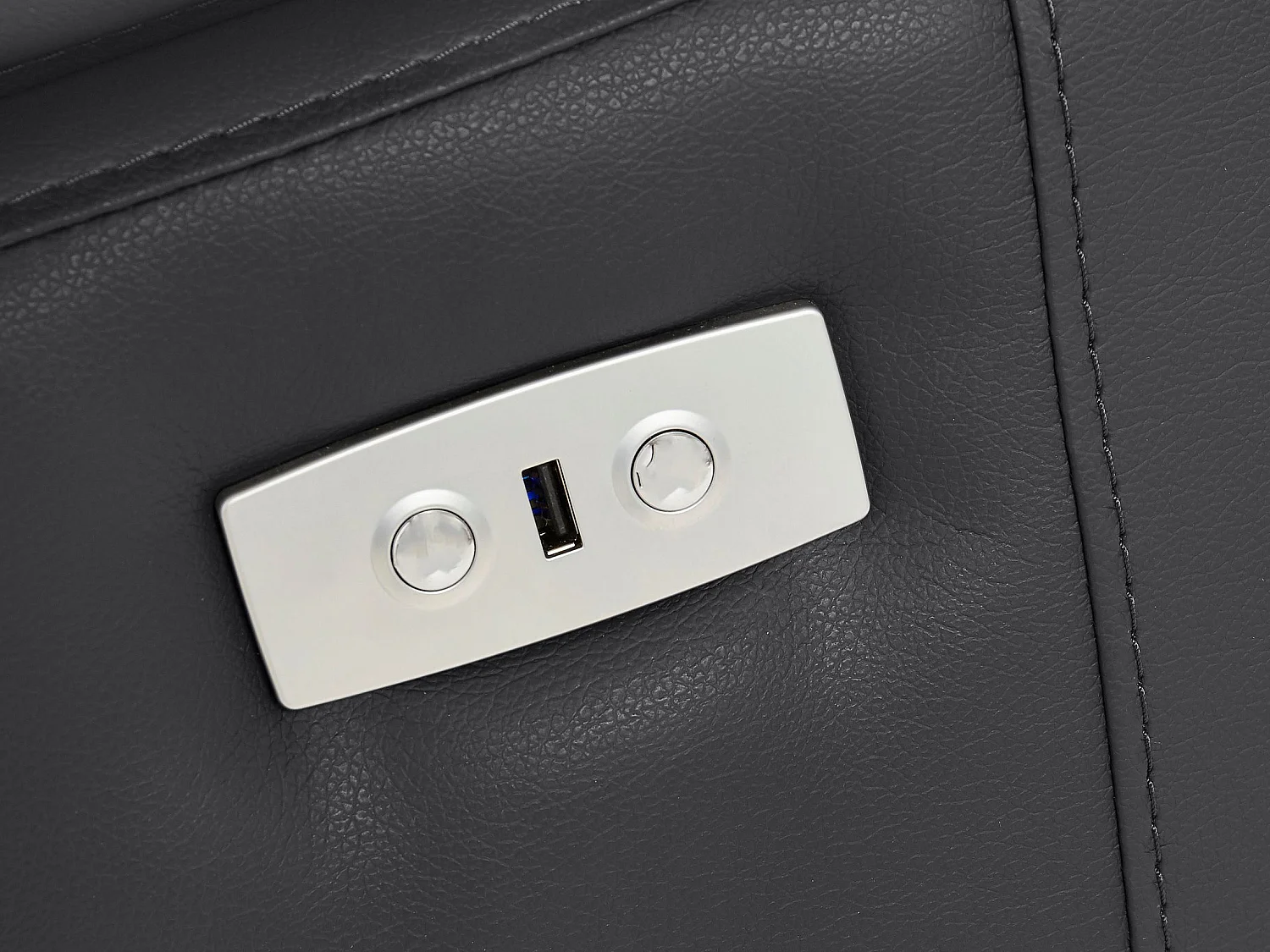 Rayland | Canapé 3 places électrique en cuir noir/PU