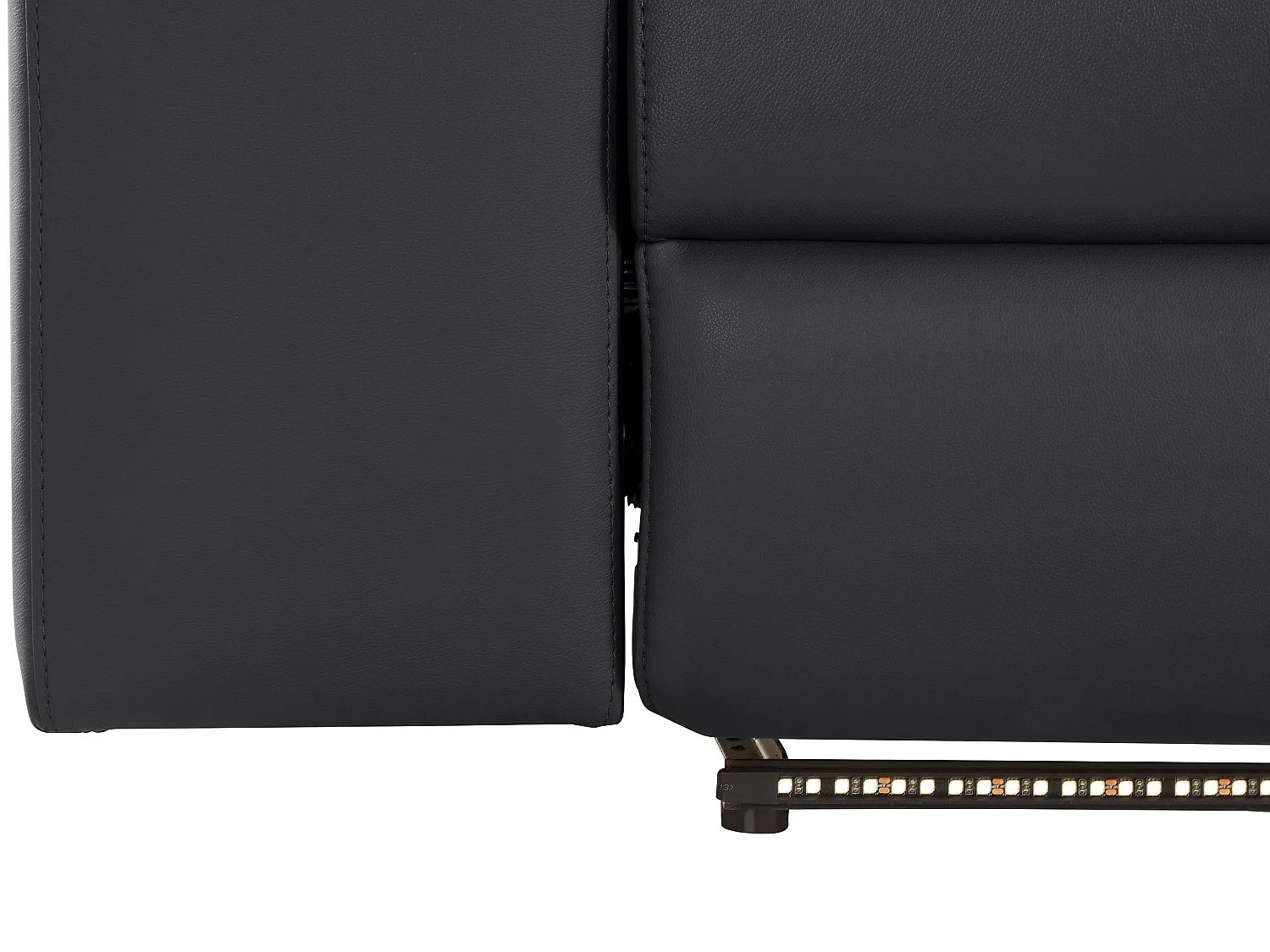 Rayland | Canapé 3 places électrique en cuir noir/PU