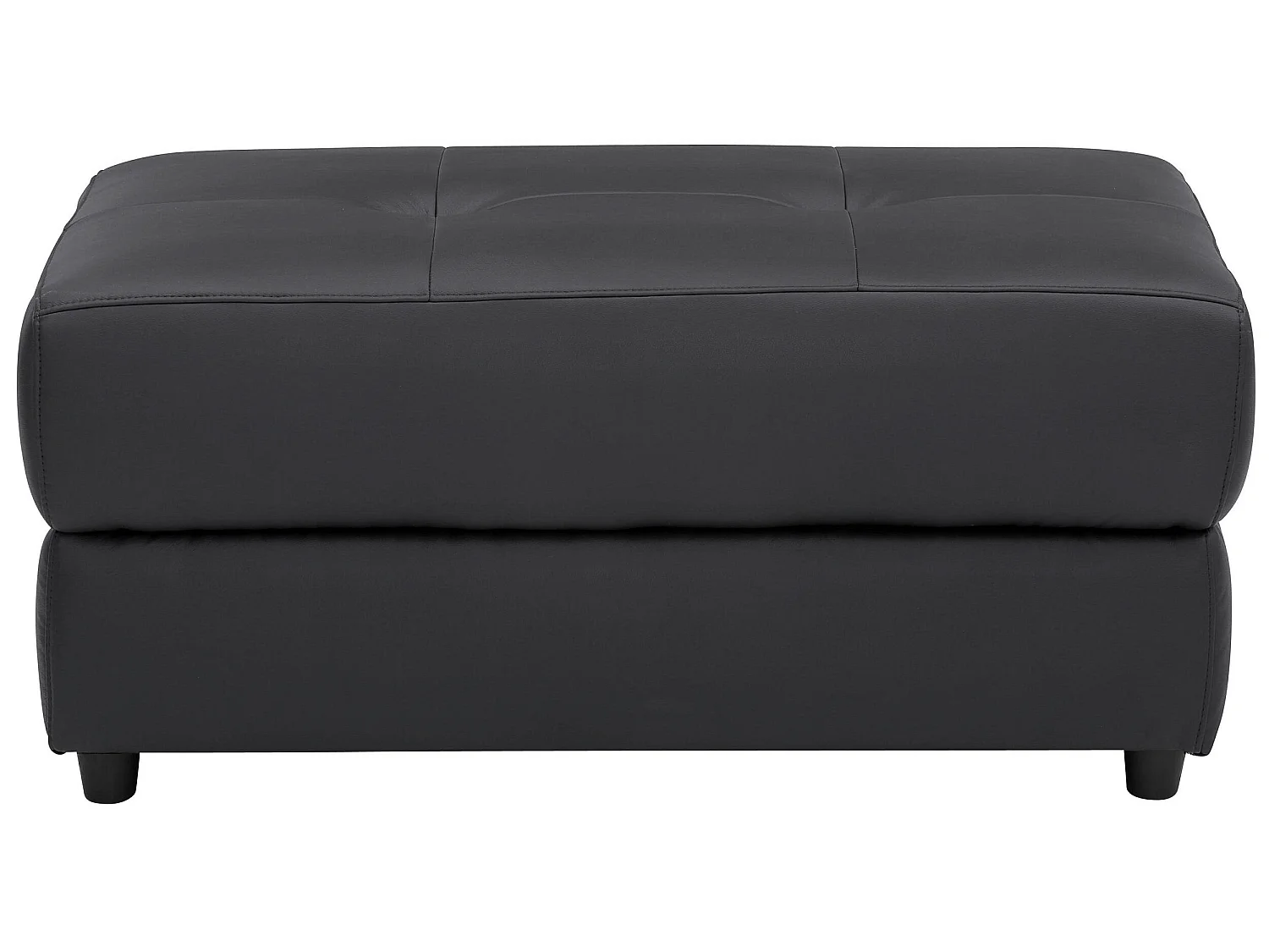 Rayland | Pouf rembourré en PU noir