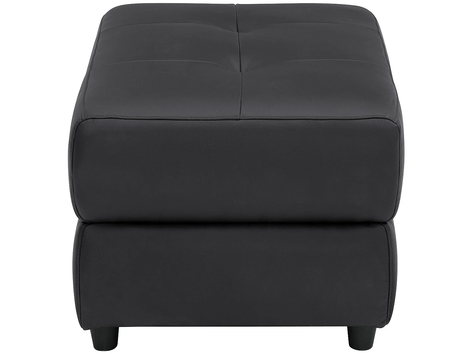 Rayland | Pouf rembourré en PU noir