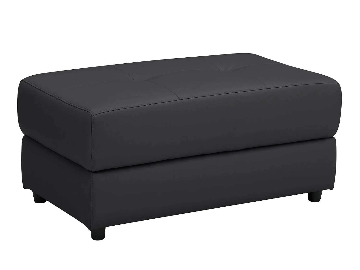 Rayland | Pouf rembourré en PU noir