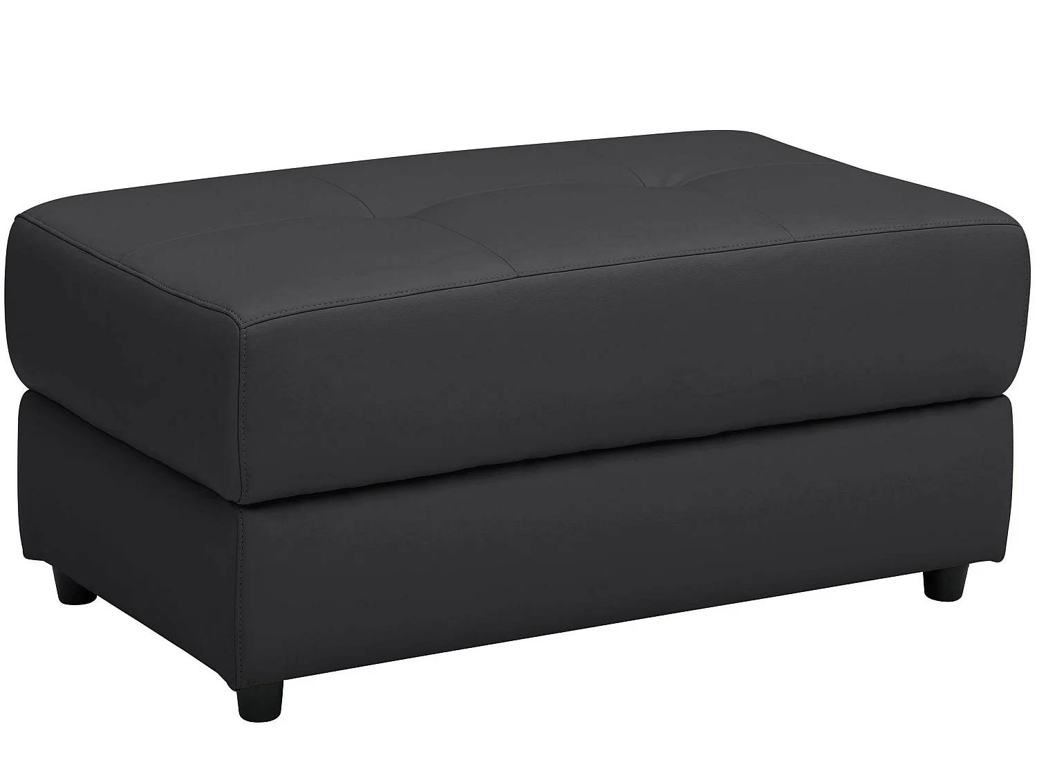 Rayland | Pouf rembourré en PU noir