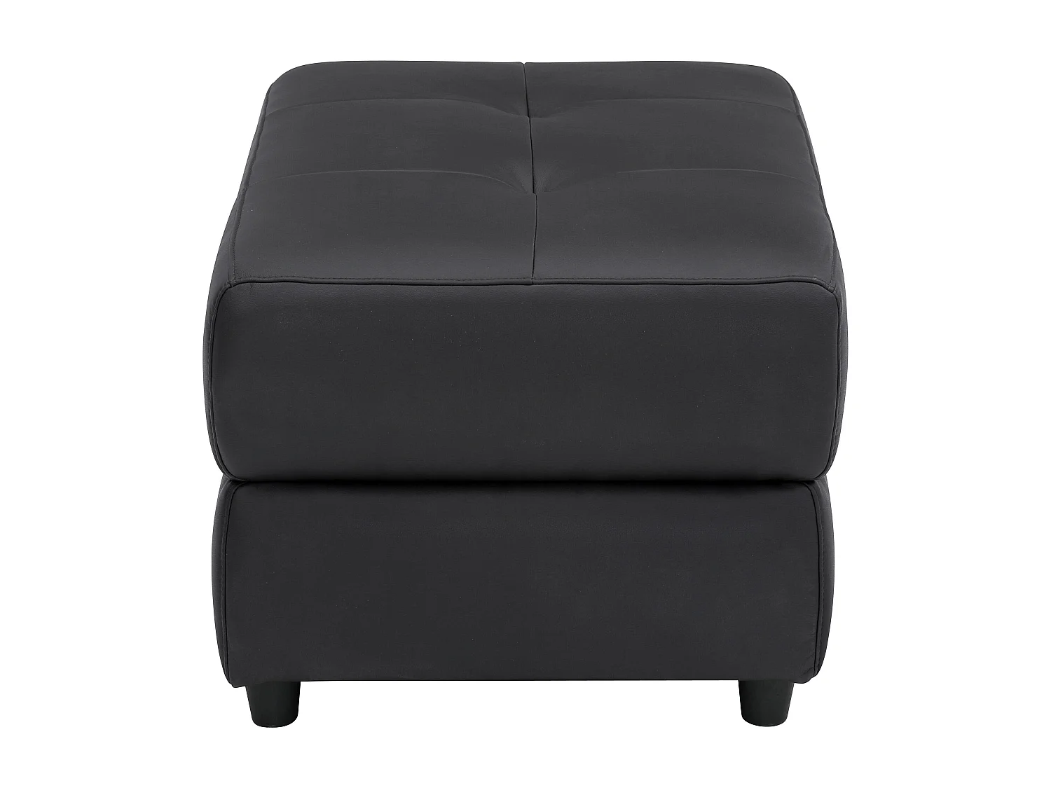 Rayland | Pouf rembourré en PU noir