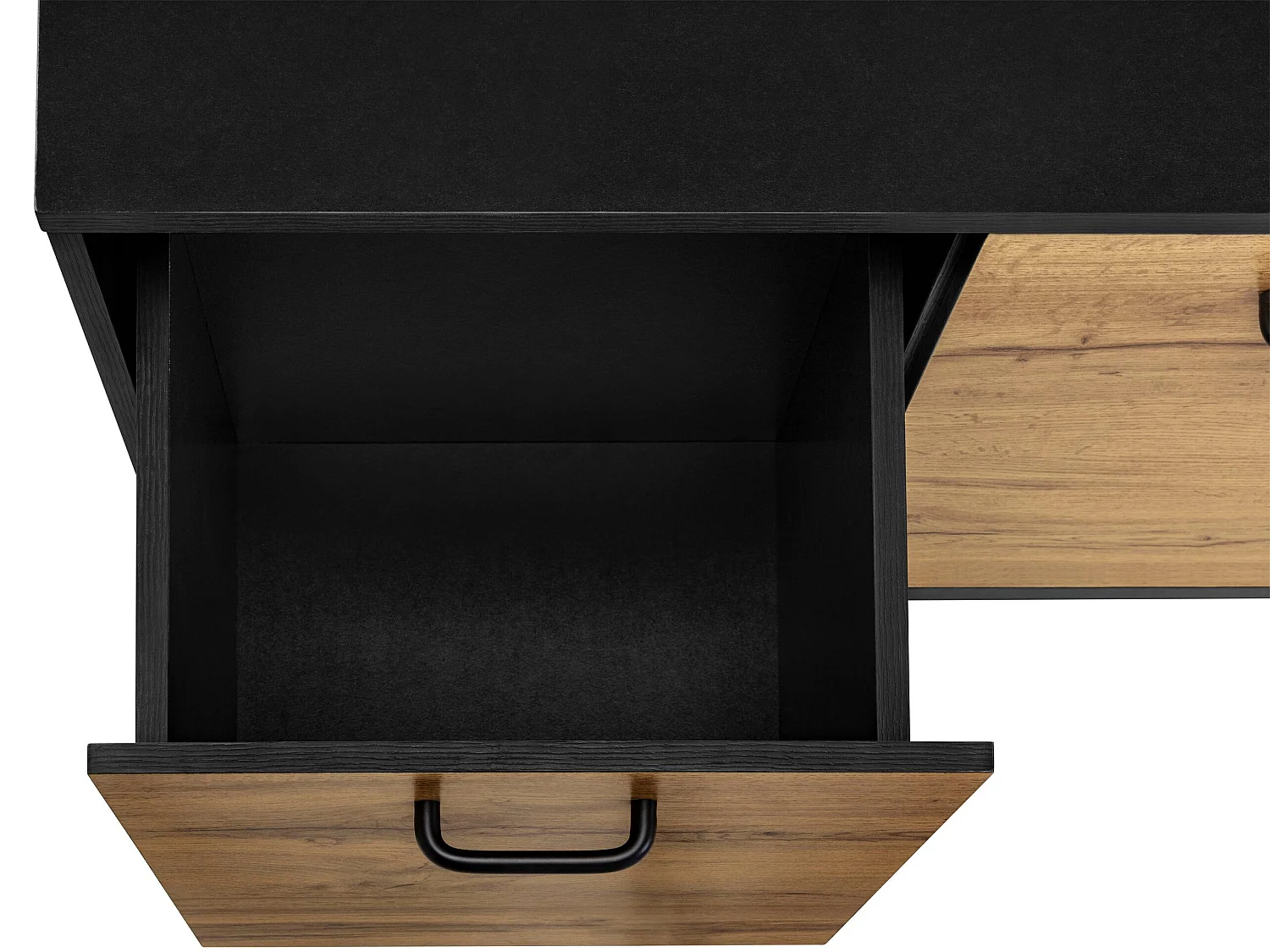 Rocco | Banc avec 2 portes en panneau de particules nature et noir