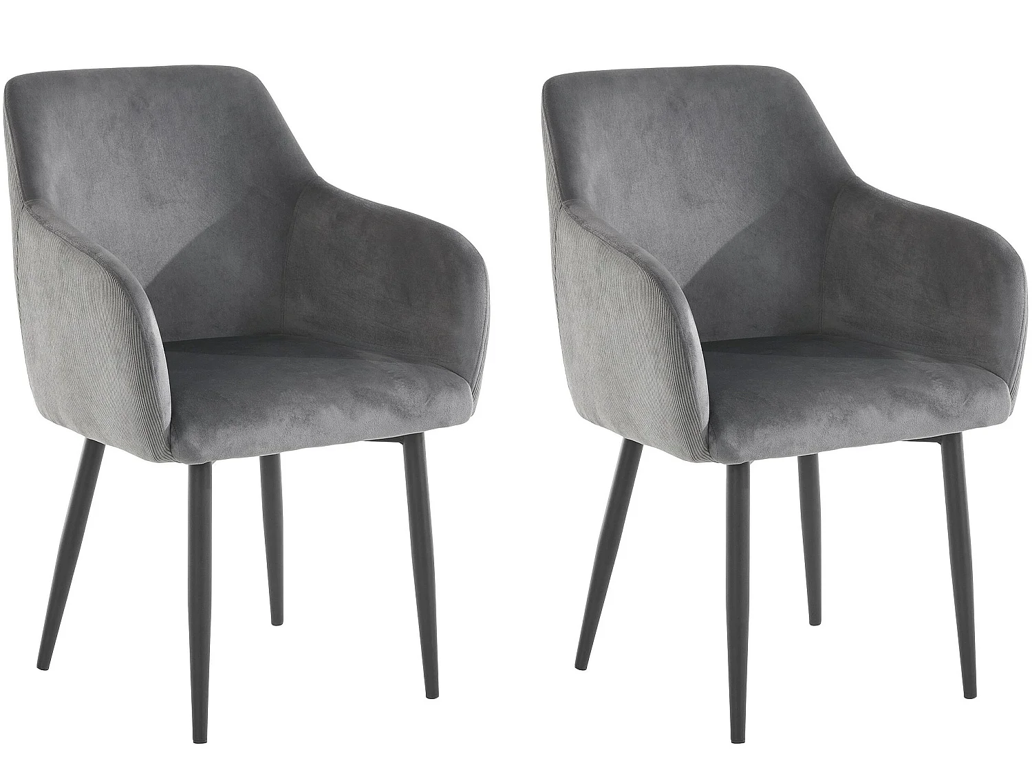 Penny | Lot de 2 chaises de salle à manger rembourrées en velours anthracite