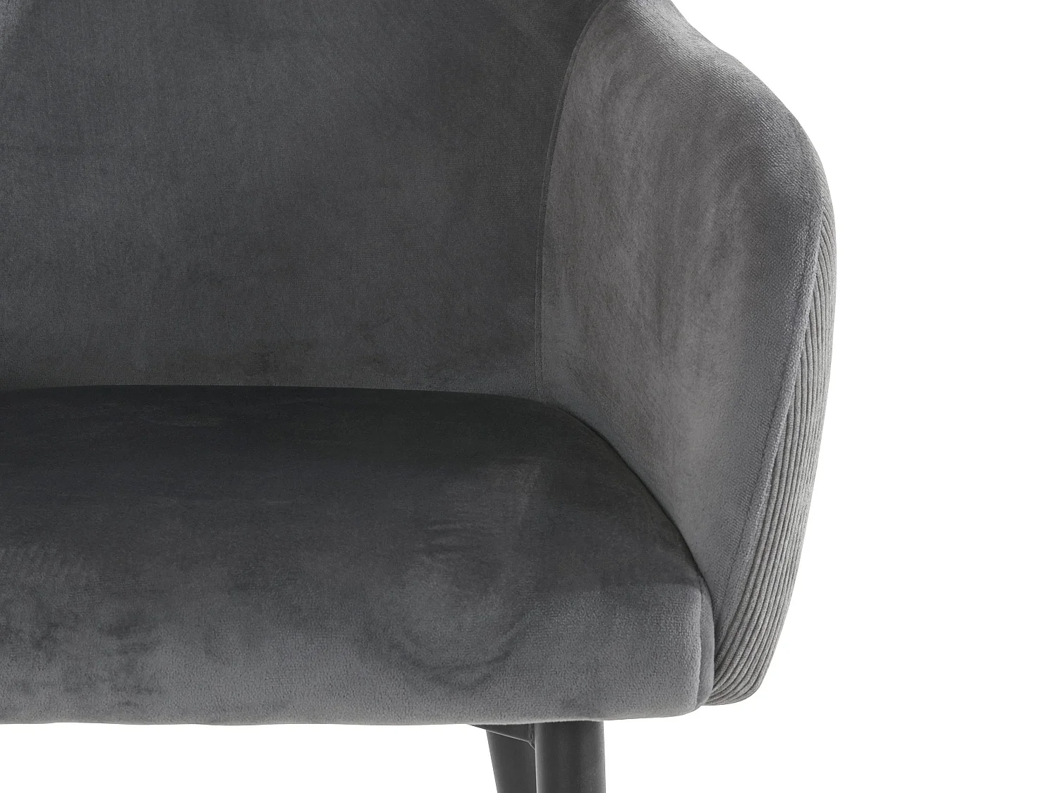 Penny | Lot de 2 chaises de salle à manger rembourrées en velours anthracite