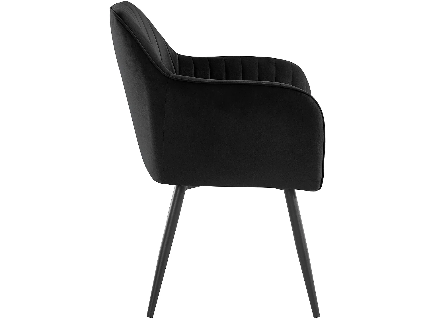 Bibi | Lot de 2 chaises de salle à manger rembourrées en velours noir