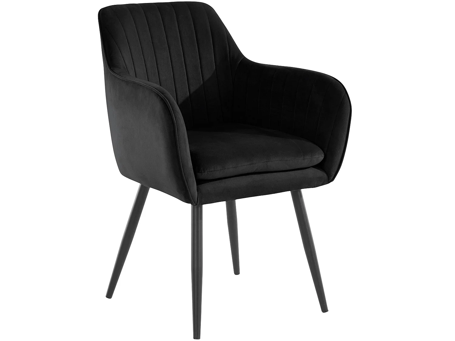 Bibi | Lot de 2 chaises de salle à manger rembourrées en velours noir