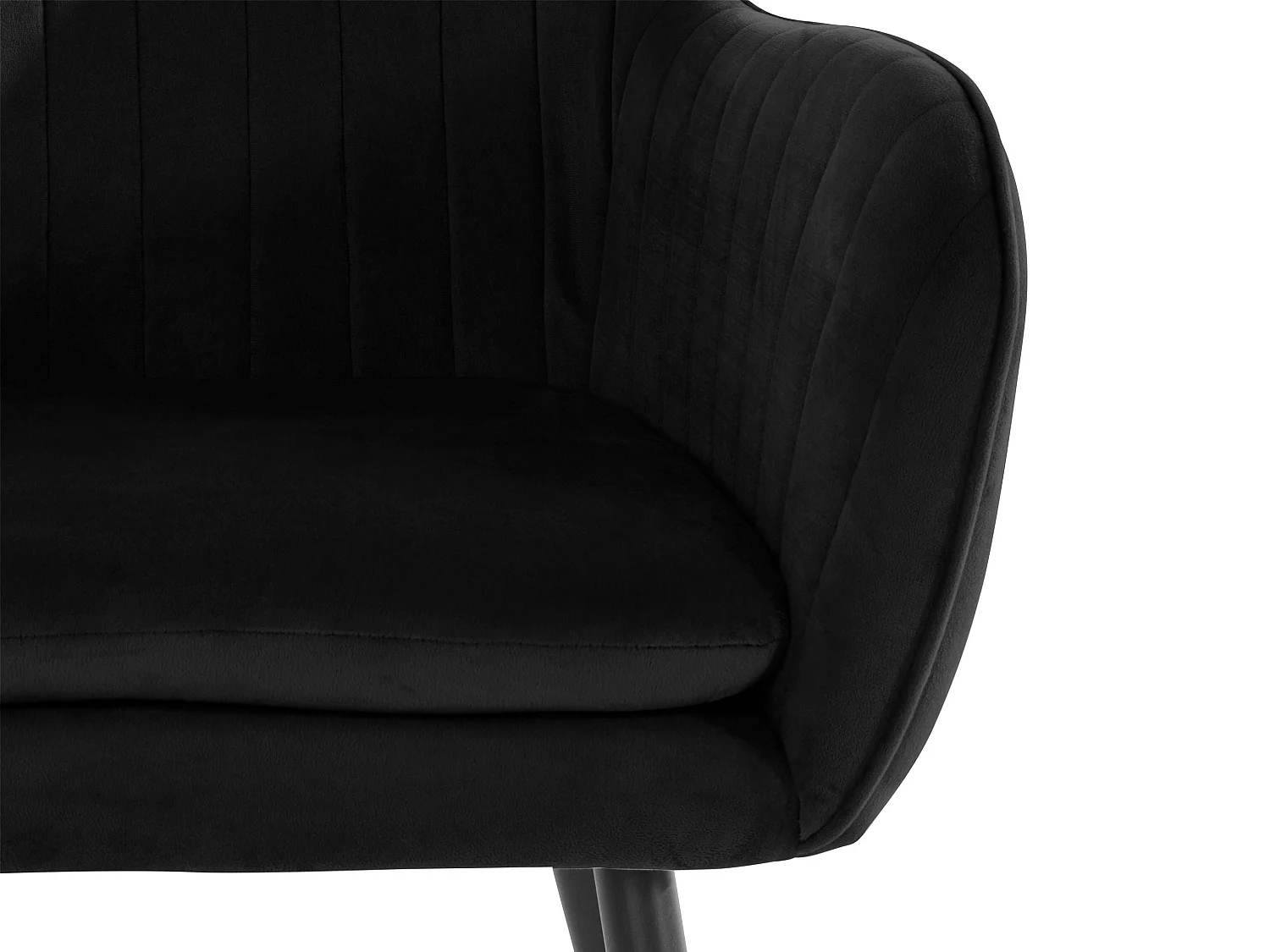 Bibi | Lot de 2 chaises de salle à manger rembourrées en velours noir