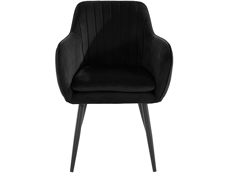 Bibi | Lot de 2 chaises de salle à manger rembourrées en velours noir