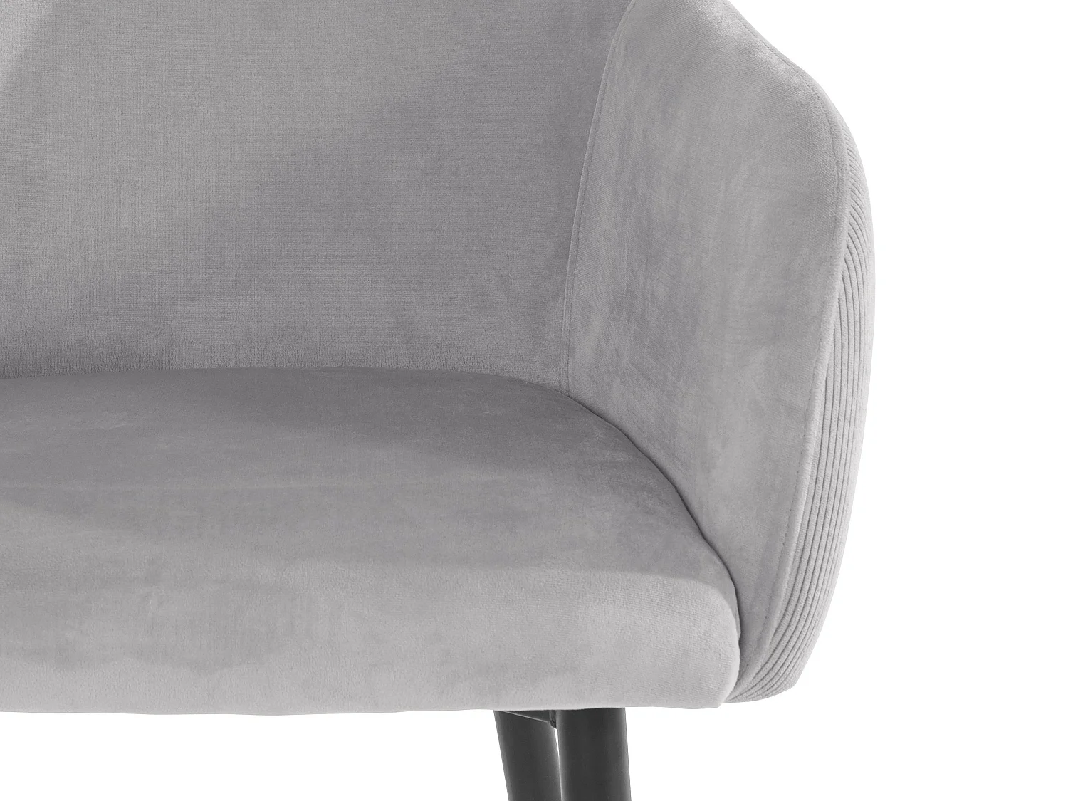 Penny | Lot de 2 chaises de salle à manger rembourrées en velours gris clair