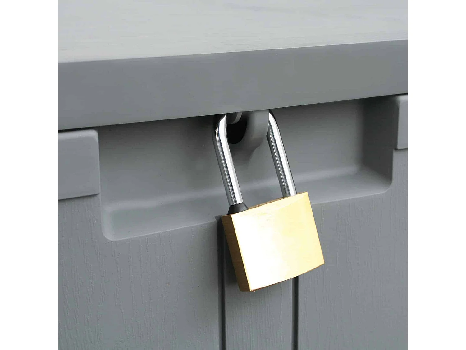 Coffre de Rangement en Résine Gardiun Top 117x45,5x57,50 cm 270L Montage par clic avec Système de Verrouillage Gris