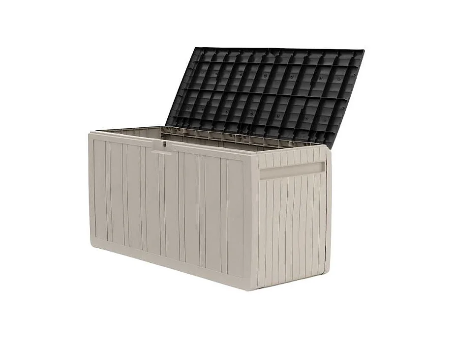 Baule Contenitore Fabbricato in Resina Gardiun Top 117x45,5x57,50 cm 270L Montaggio a Clic | Sistema di Chiusura per Lucchetto| Design Bicolore