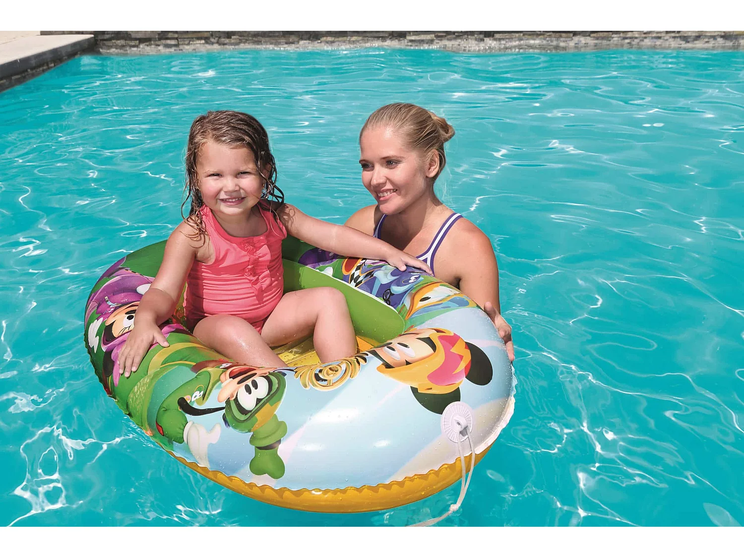 Bateau Gonflable Bestway Mickey et les Roadster Racers 102x69 cm pour Enfants