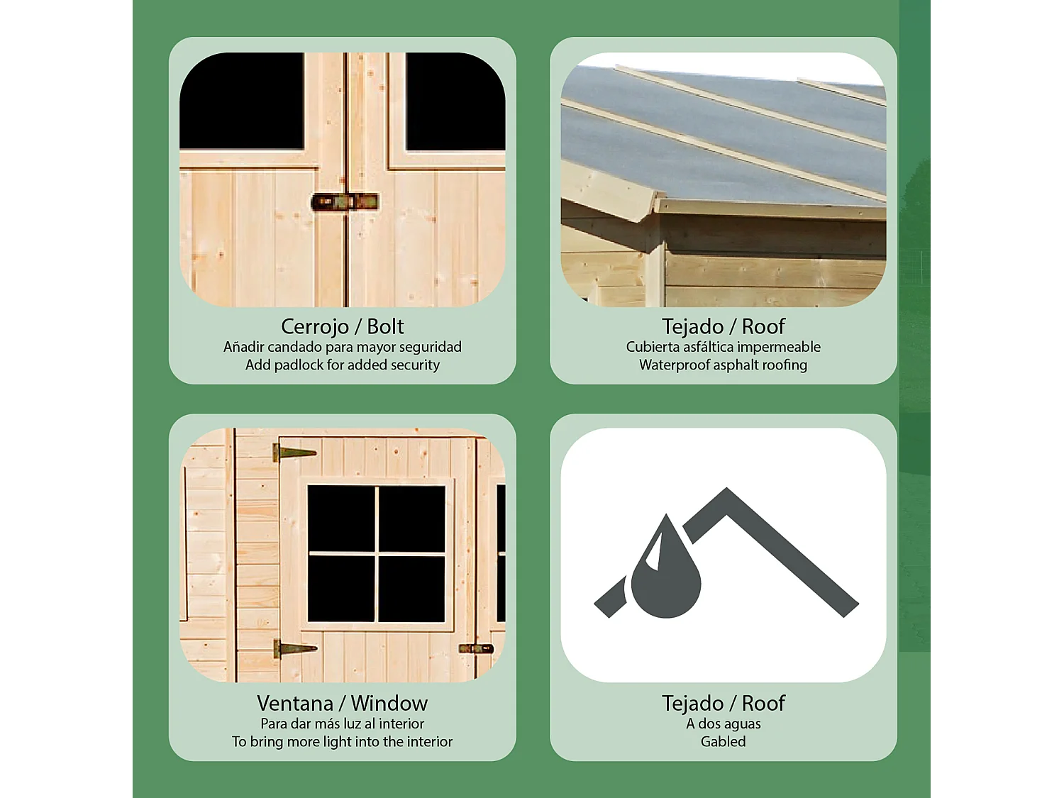 Garage in Legno Gardiun Vladimir 13,24 m² Esterni 320x418x188/246 cm