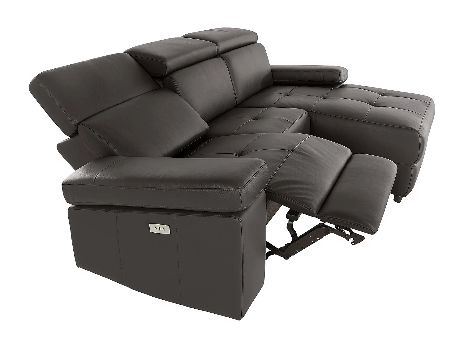 Rayland|Chaiselong Canapé 3 places droit électrique