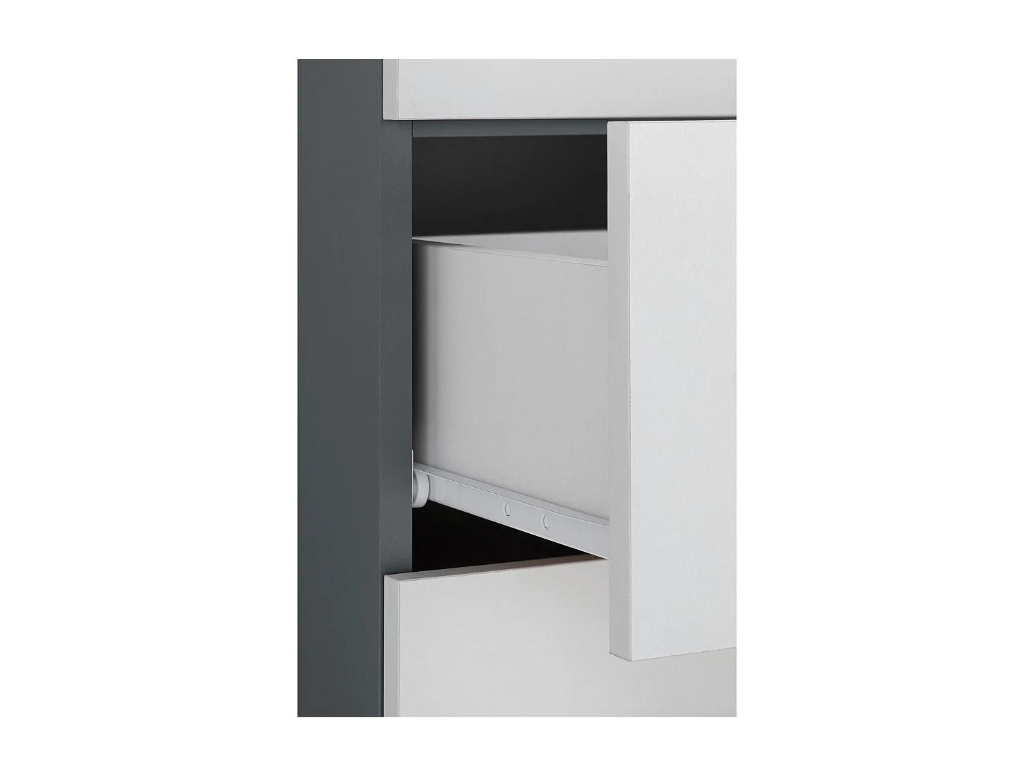 Malika | Meuble de salle de bain avec 2 portes 1 tiroir anthracite et blanc