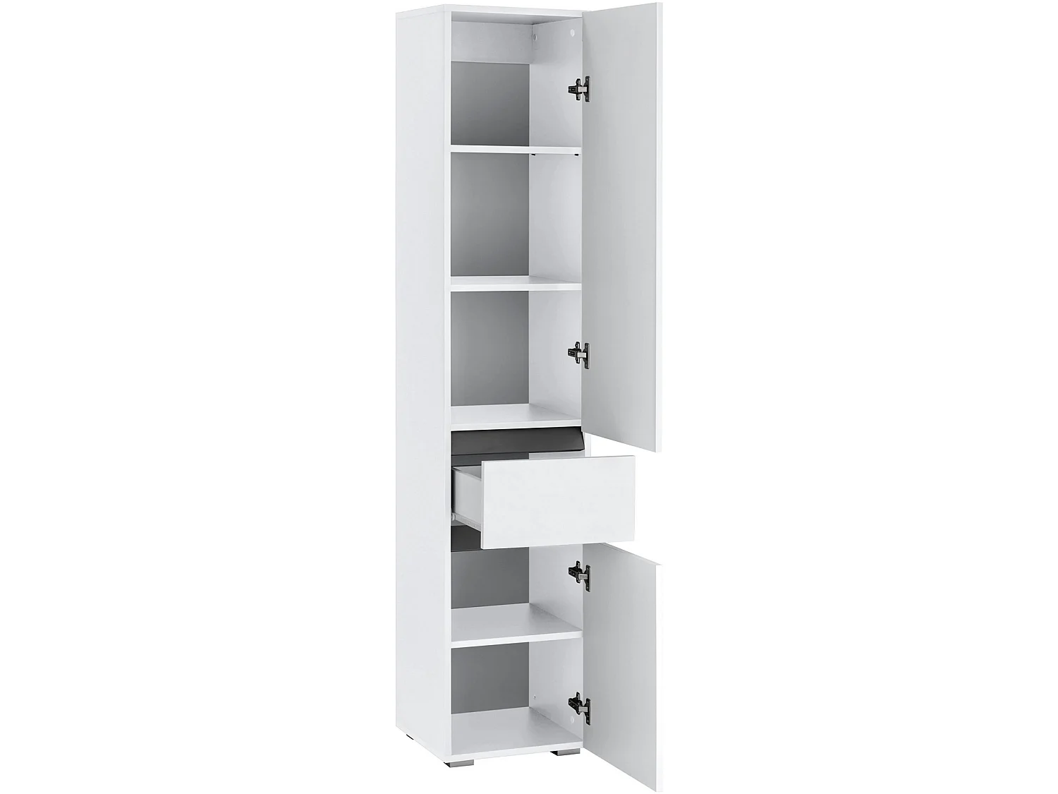 Wisla |Armoire haute avec 1 tiroir et 2 portes en aggloméré blanc