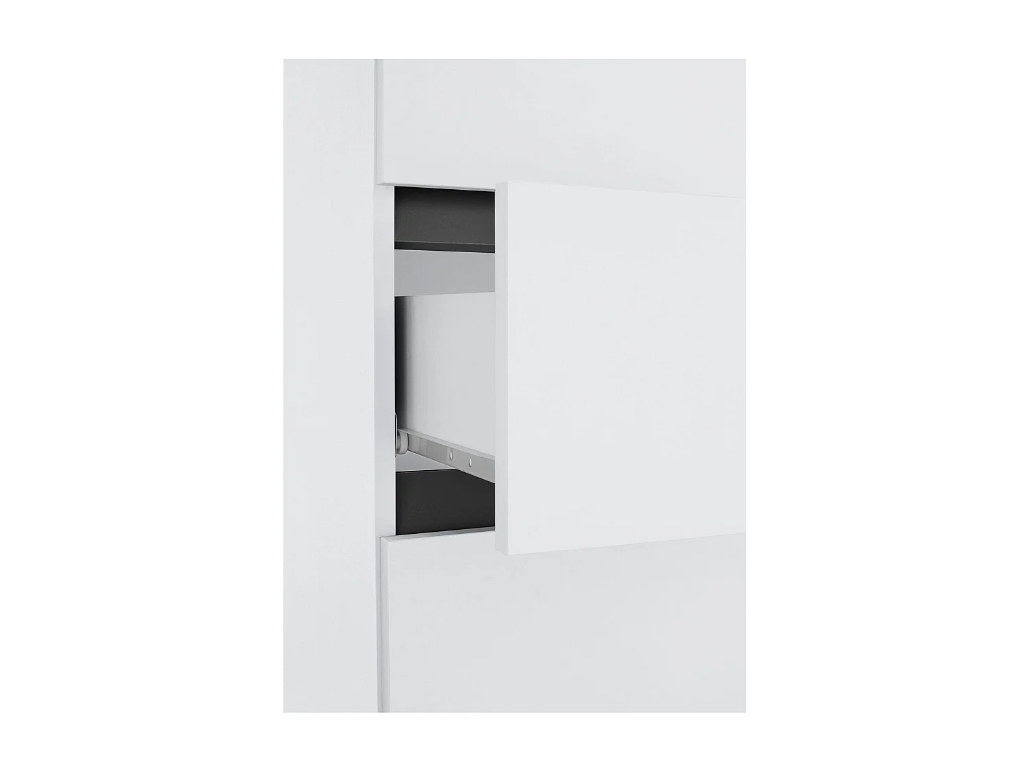 Wisla |Armoire haute avec 1 tiroir et 2 portes en aggloméré blanc