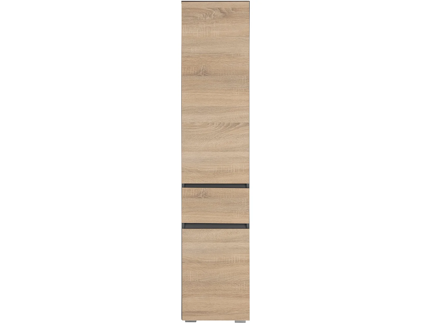 Wisla |Armoire haute avec 1 tiroir et 2 portes en effet chêne / anthracite