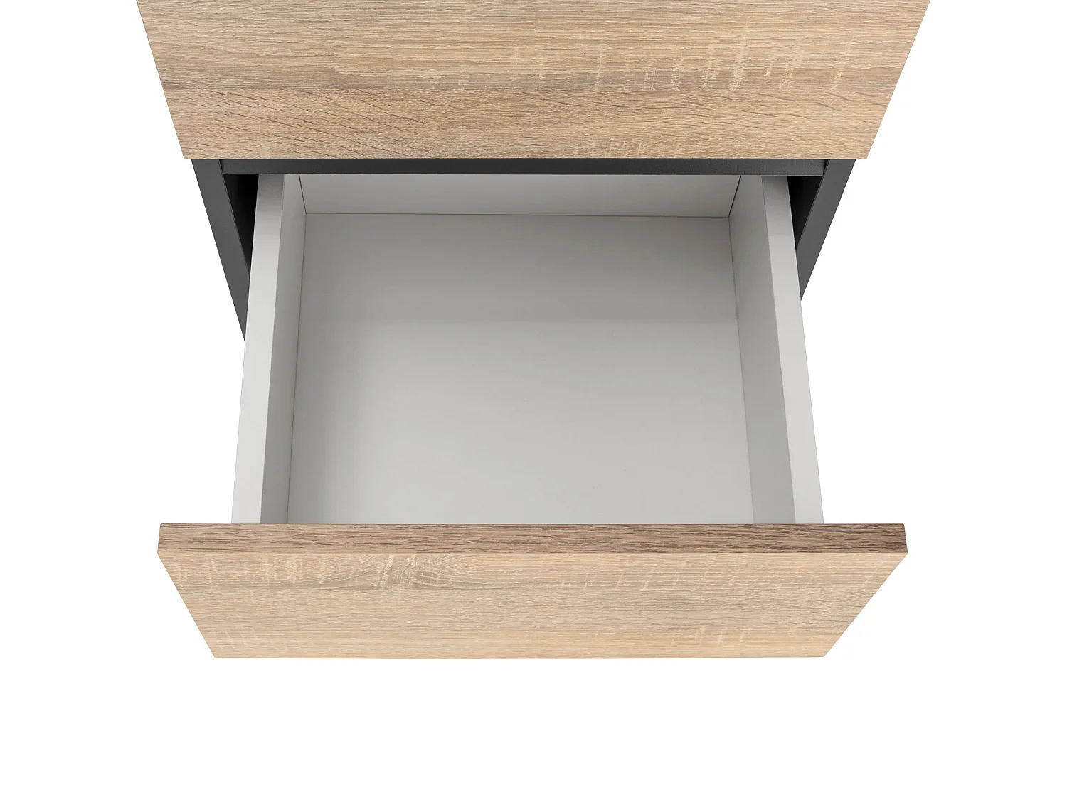 Wisla |Armoire haute avec 1 tiroir et 2 portes en effet chêne / anthracite