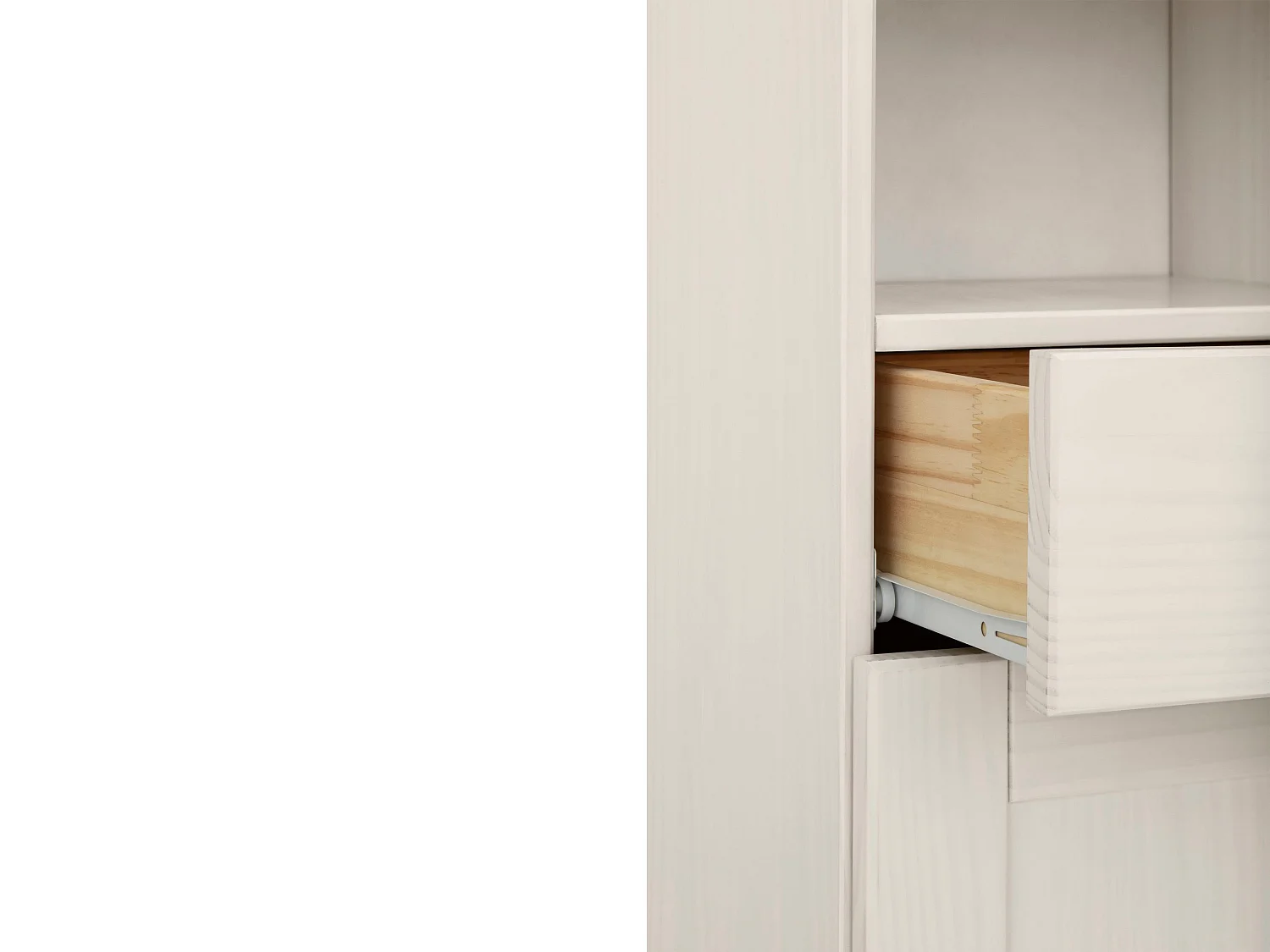 Alby | Meuble colonne de salle de bain avec 2 portes en pin blanc