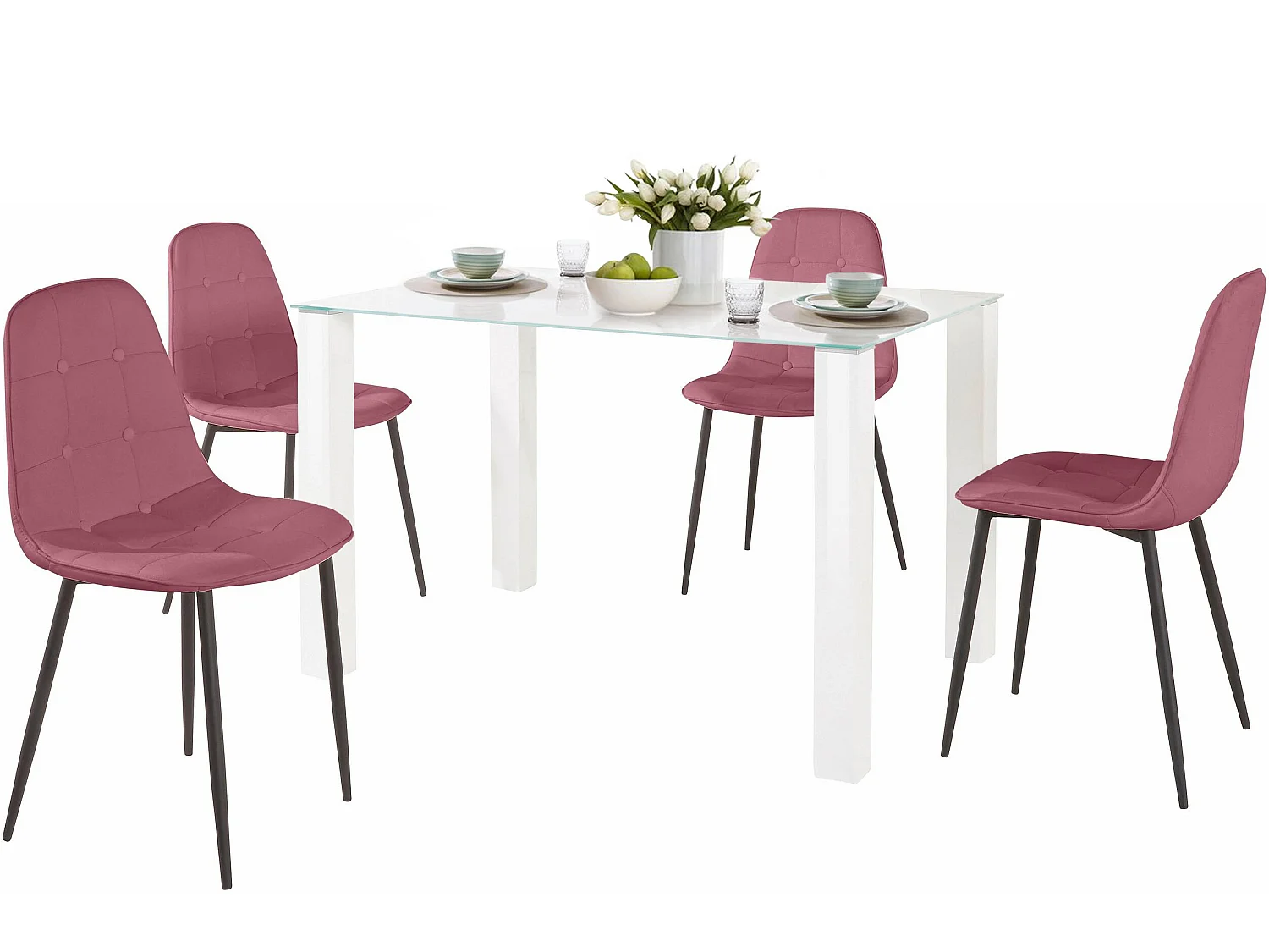 Tavolo Tromba Bianco Cromato