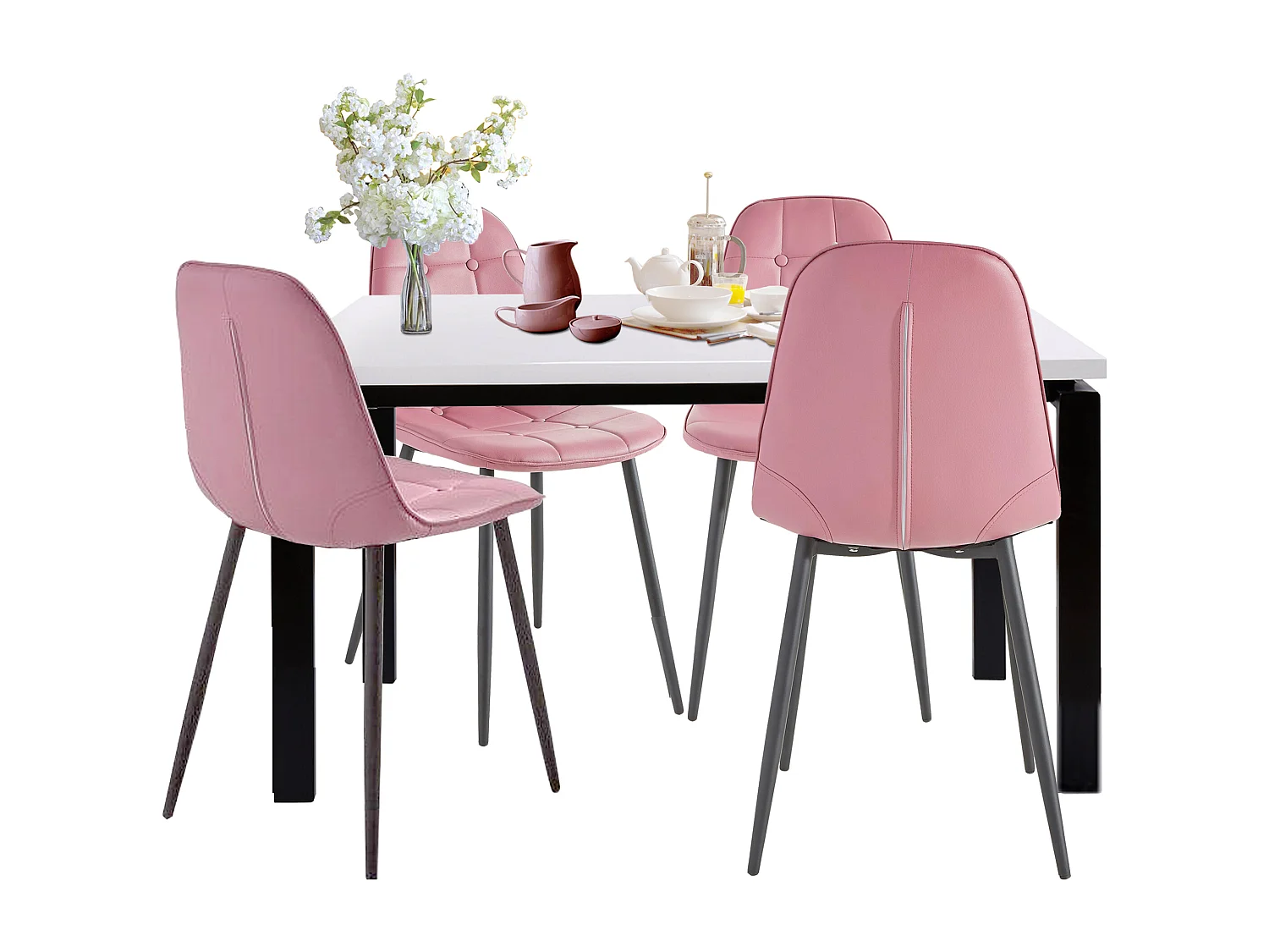 Sabine160 cm Luna 4pk Rose