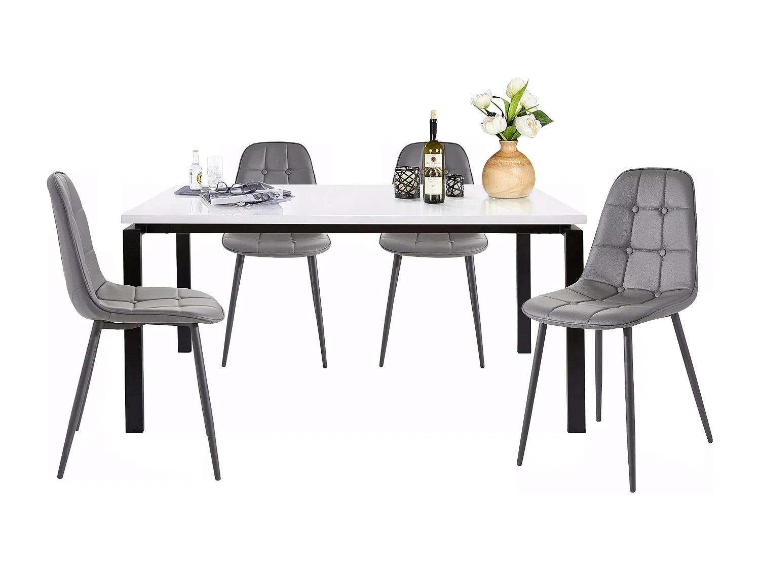 Sabine160 cm Luna 4pk Gris