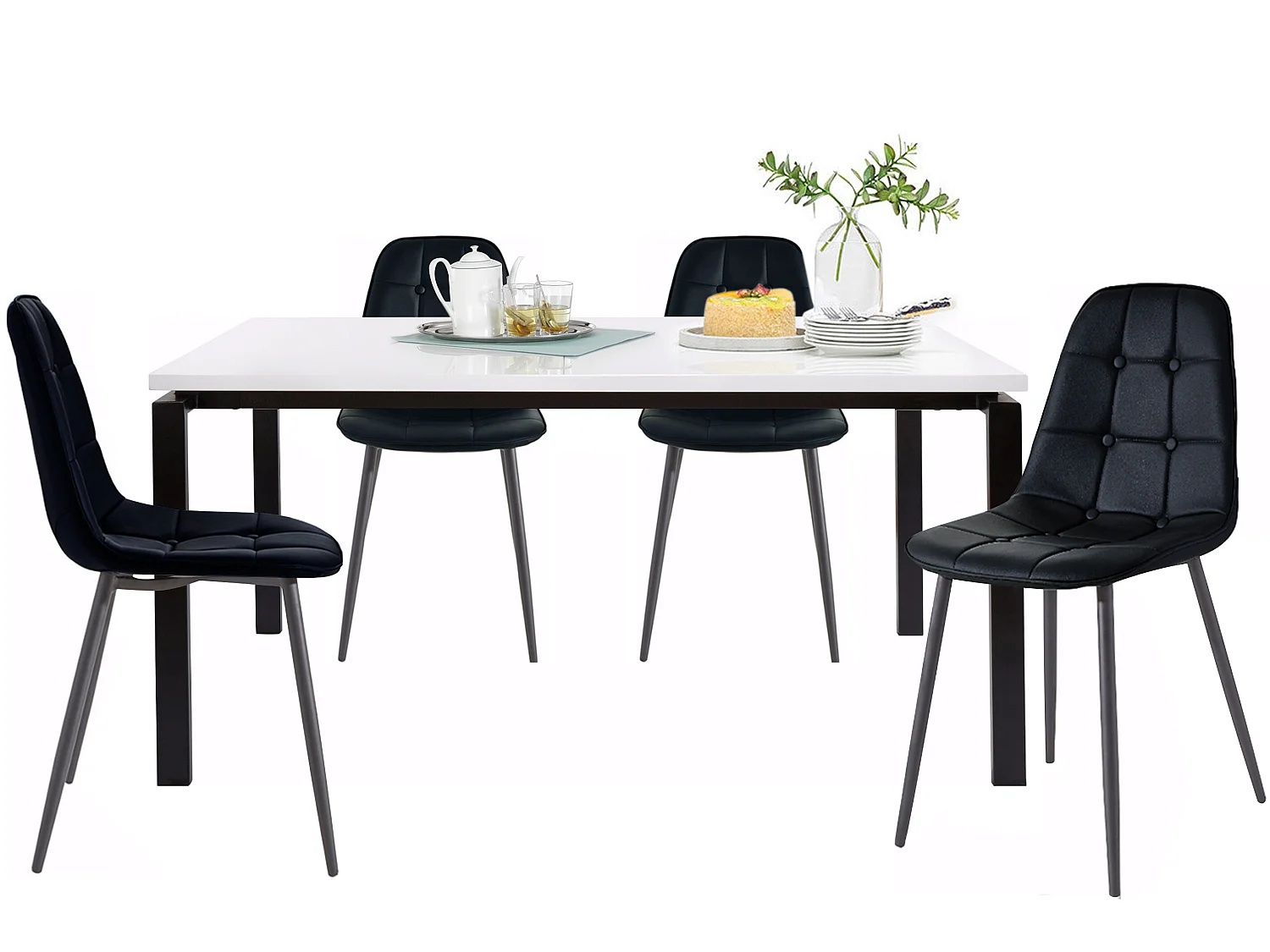 Sabine 160 cm Luna 4pk zwart