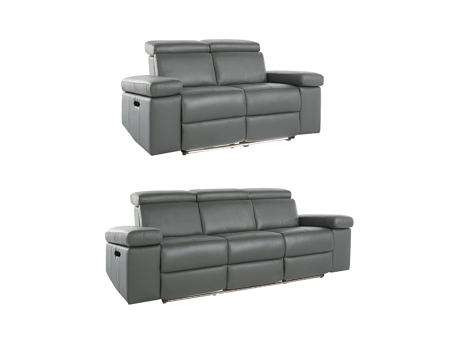 Rayland | conjunto 2-3 lugares elétrico cinza