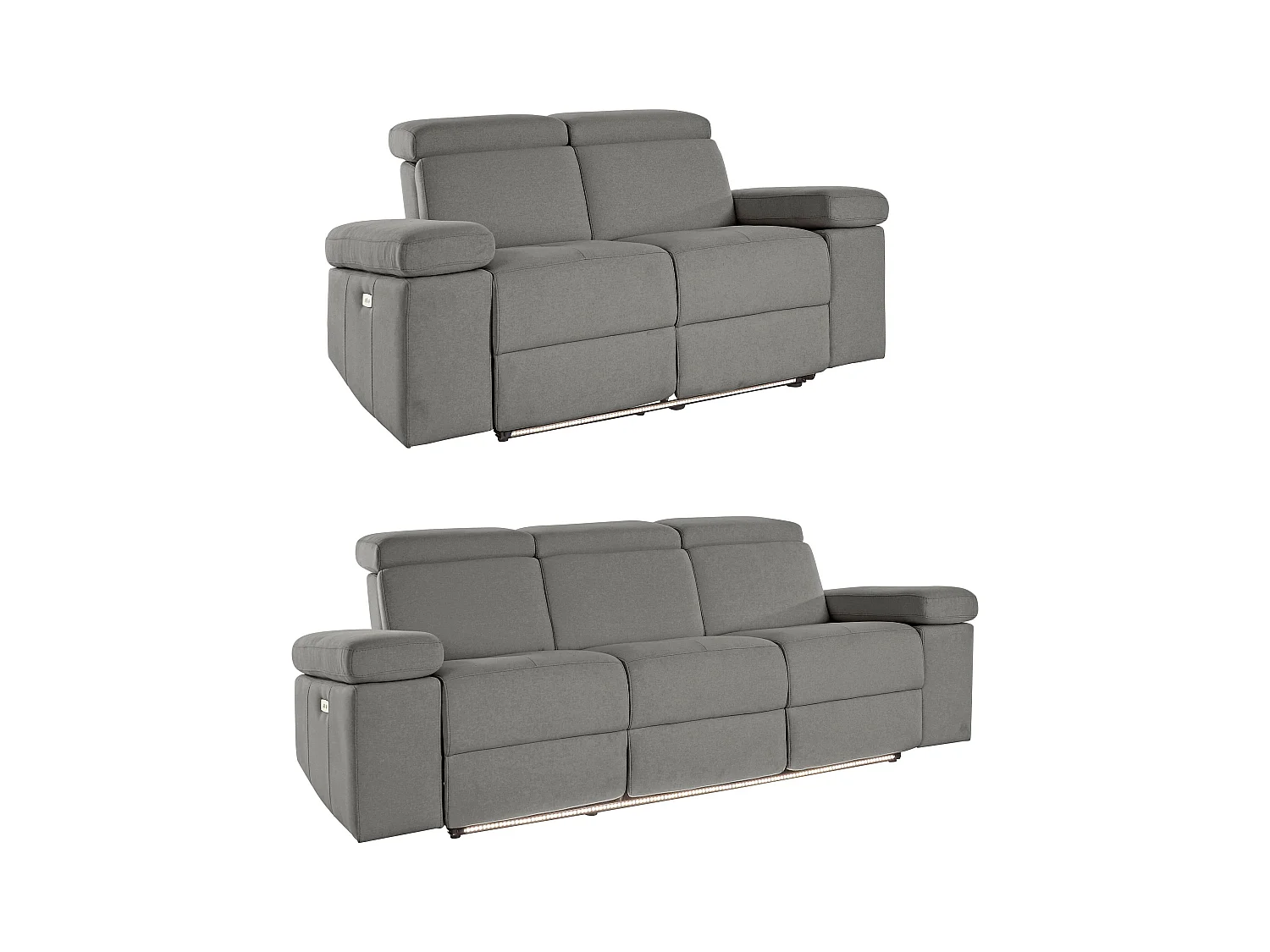 Rayland | conjunto 2-3 lugares elétrico cinza