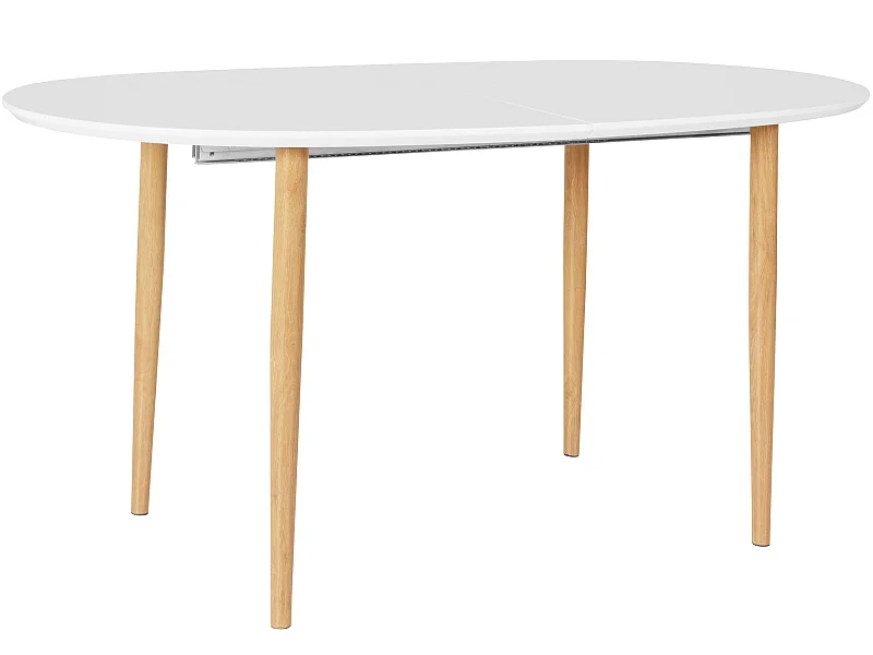 Oskar | Mesa de Jantar 160x90 cm em Branco com Folha Extensível