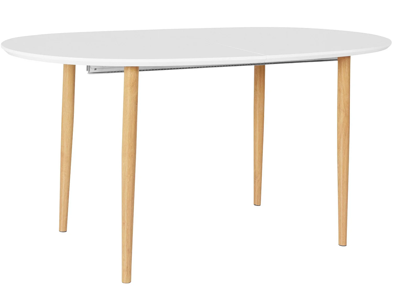 Oskar | Mesa de Jantar 160x90 cm em Branco com Folha Extensível