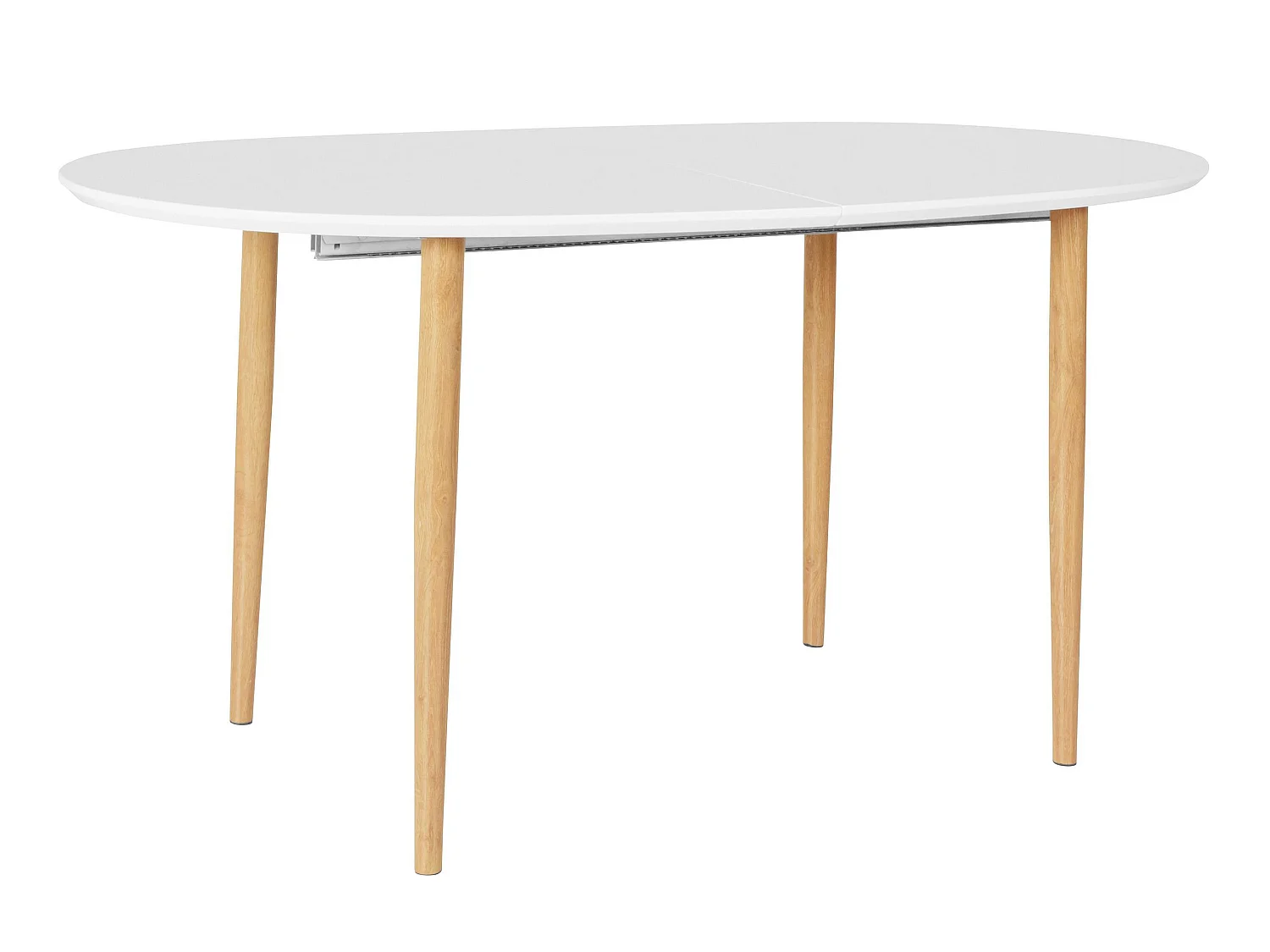 Oskar | Table de salle à manger 160x90 cm en blanc avec rallonge