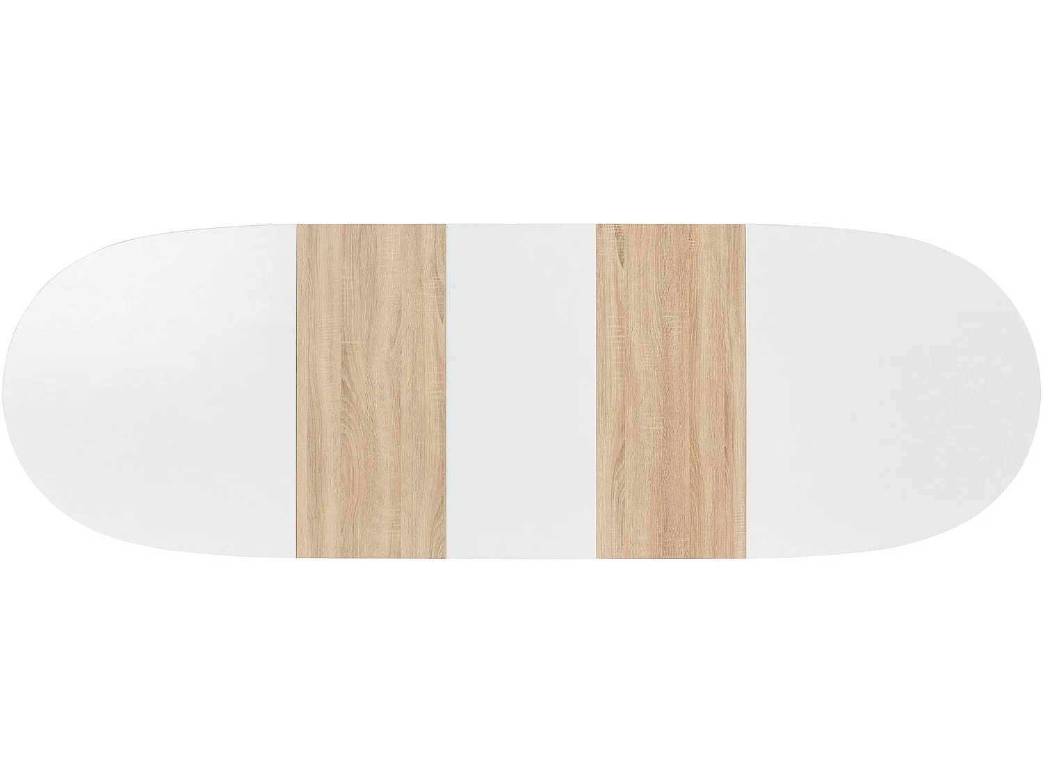 Oskar | Table de salle à manger 160x90 cm en blanc avec rallonge