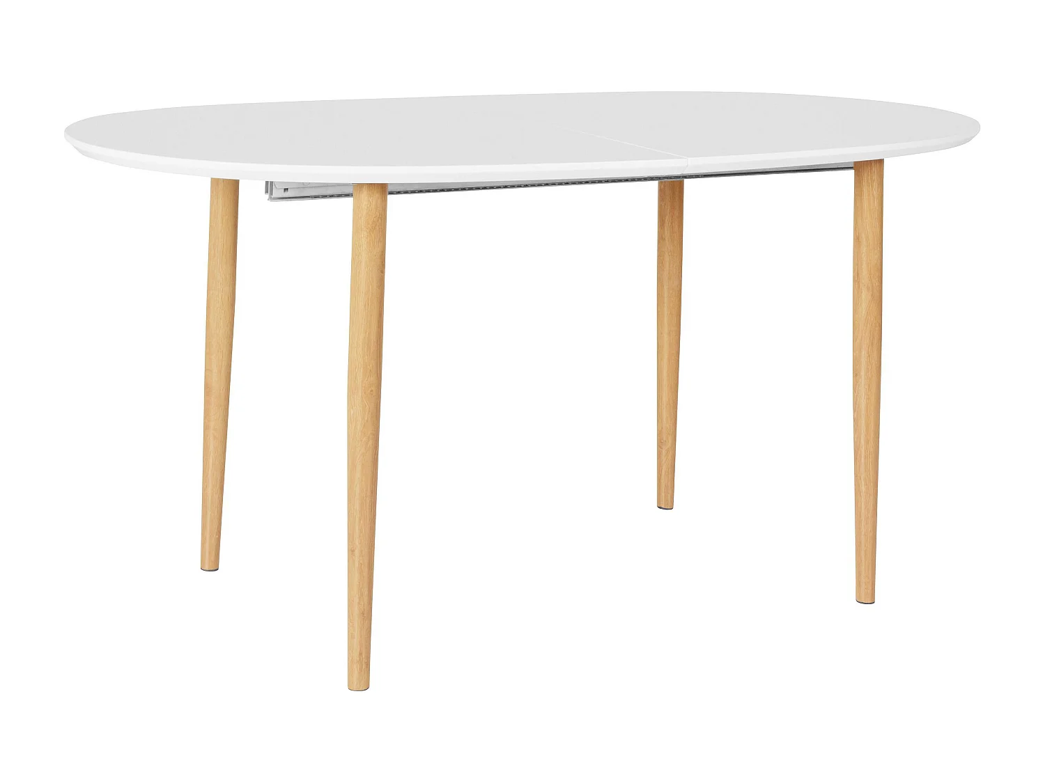 Oskar | Table de salle à manger 160x90 cm en blanc avec rallonge