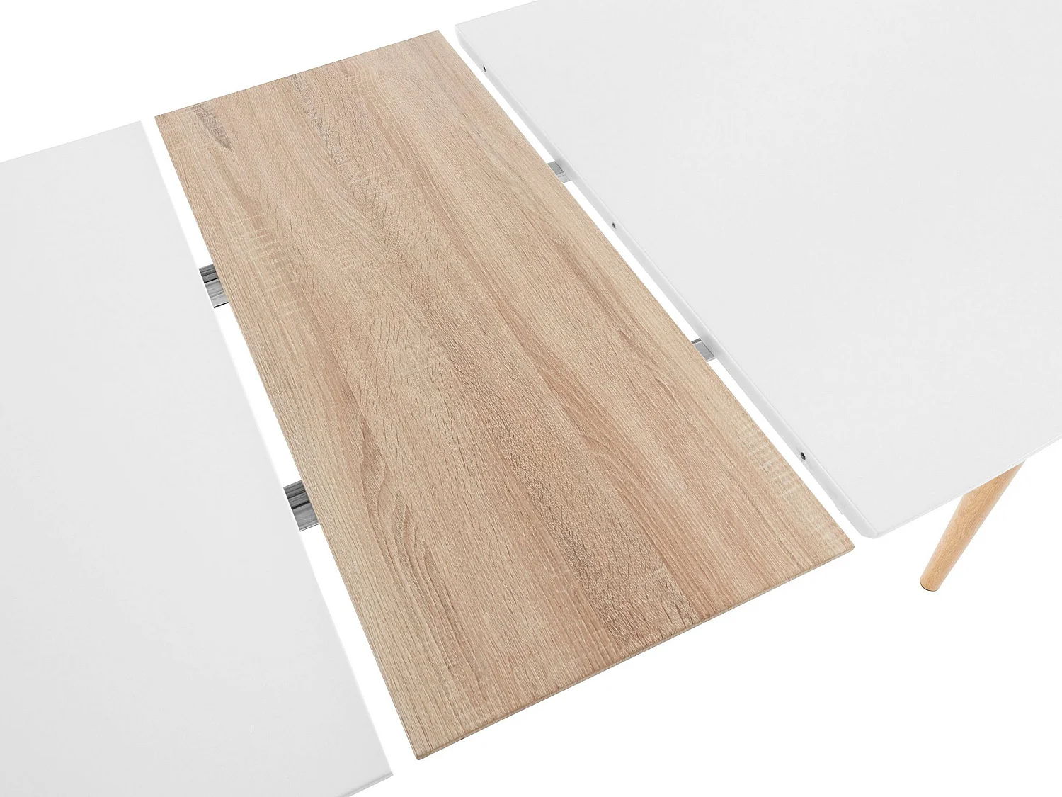 Oskar | Table de salle à manger 160x90 cm en blanc avec rallonge